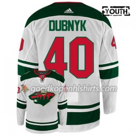 Minnesota Wild DEVAN DUBNYK 40 Adidas Wit Authentic Shirt - Kinderen